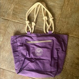 Elegant Purple Tote with Rope Handles
